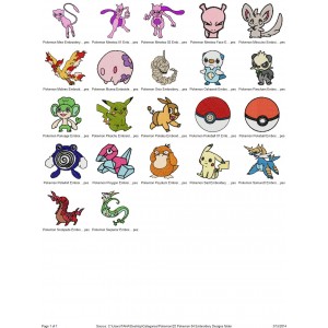 Package 22 Pokemon 04 Embroidery Designs